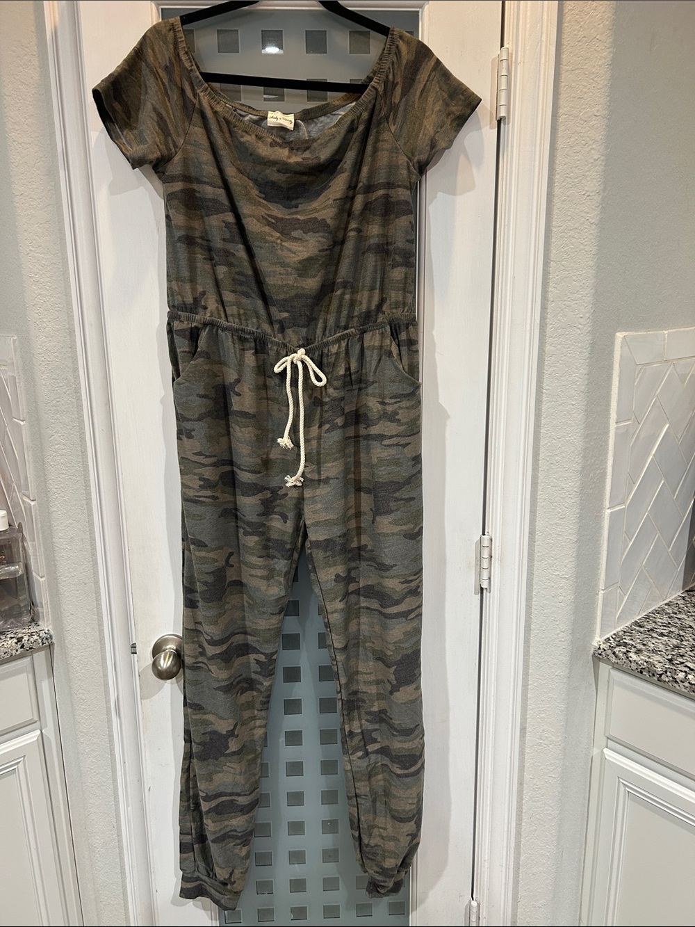 Lovely Melody Green Camo Drawstring Jumpsuit